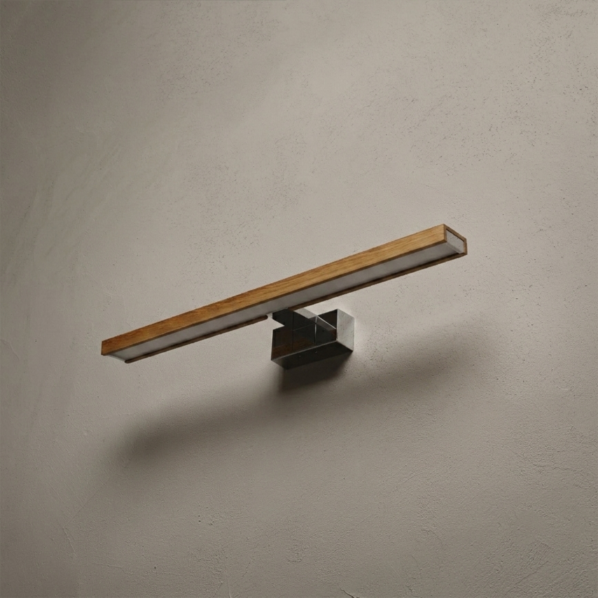 Brilagi - Iluminación LED para espejo de baño WOODY MIRROR 3v1 LED/12W/230V 60 cm IP44 cromo pulido/roble