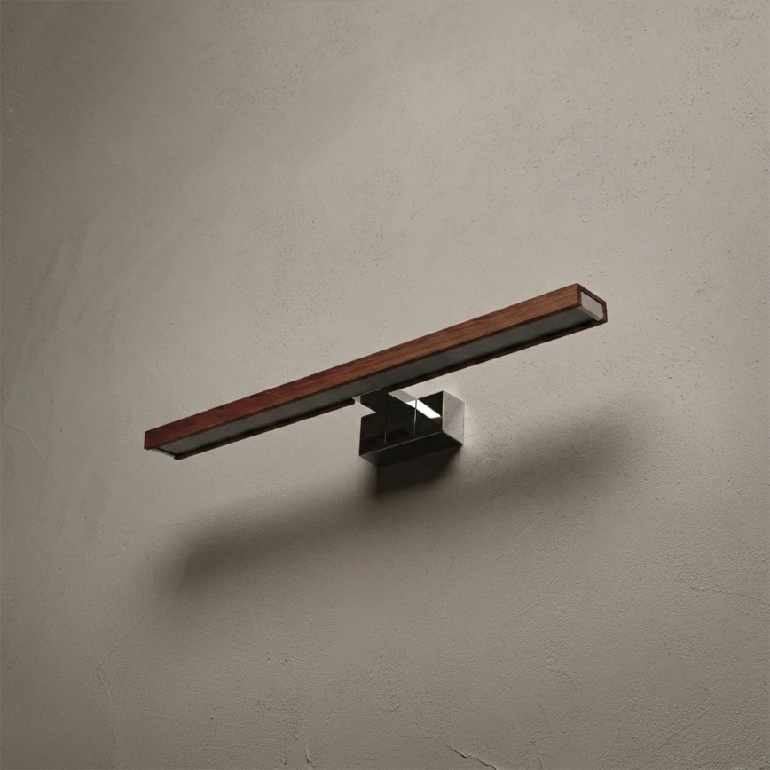 Brilagi - iluminación LED para espejo de baño WOODY MIRROR 3 en 1 LED/12W/230V 60 cm IP44 cromo brillante/roble cerezo