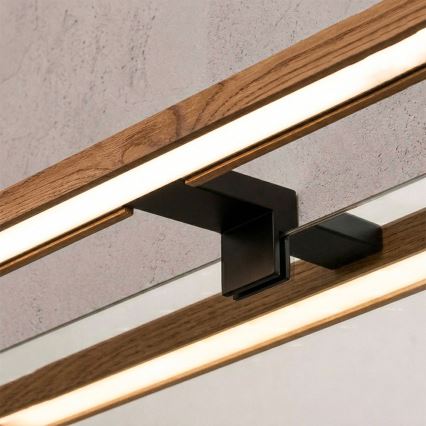 Brilagi - Iluminación LED para espejo de baño WOODY MIRROR 3 en 1 LED/15W/230V 80 cm IP44 negro/roble cerezo