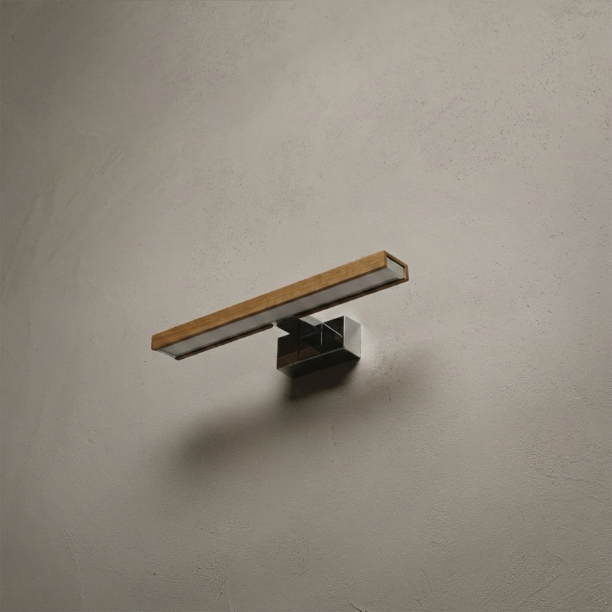 Brilagi - Iluminación LED para espejo de baño WOODY MIRROR 3 en 1 LED/8W/230V 40 cm IP44 cromo brillante/roble