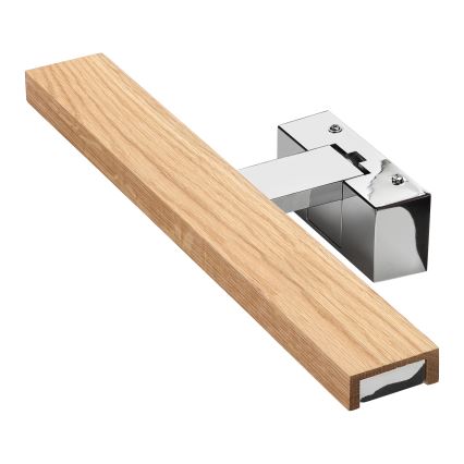 Brilagi - Iluminación LED para espejo de baño WOODY MIRROR 3 en 1 LED/8W/230V 40 cm IP44 cromo brillante/roble