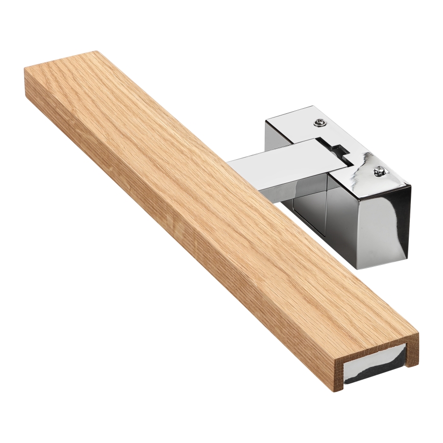 Brilagi - Iluminación LED para espejo de baño WOODY MIRROR 3 en 1 LED/8W/230V 40 cm IP44 cromo brillante/roble