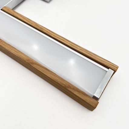 Brilagi - Iluminación LED para espejo de baño WOODY MIRROR 3 en 1 LED/8W/230V 40 cm IP44 cromo brillante/roble