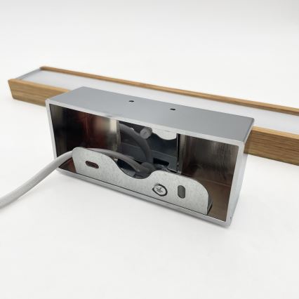 Brilagi - Iluminación LED para espejo de baño WOODY MIRROR 3 en 1 LED/8W/230V 40 cm IP44 cromo brillante/roble