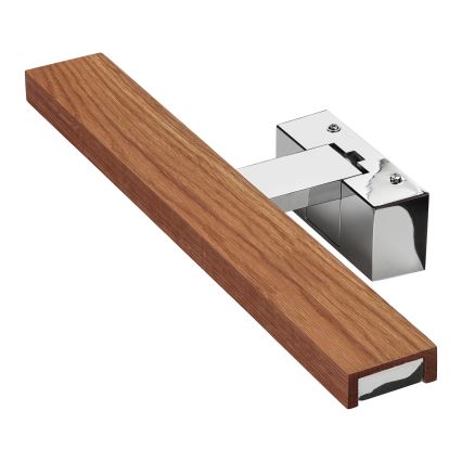 Brilagi - Iluminación LED para espejo de baño WOODY MIRROR 3 en 1 LED/8W/230V 40 cm IP44 cromo brillante/roble cerezo