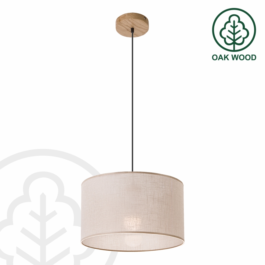 Brilagi - LED Lámpara colgante ANTHONY 1xE27/60W/230V roble/beige