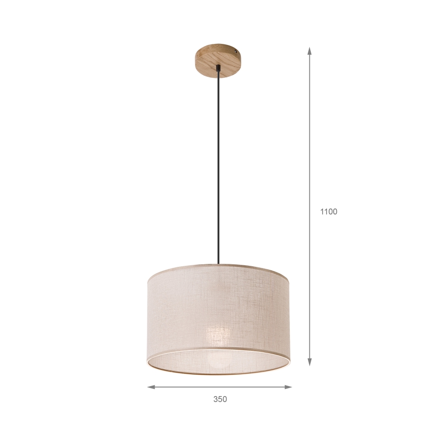Brilagi - LED Lámpara colgante ANTHONY 1xE27/60W/230V roble/beige
