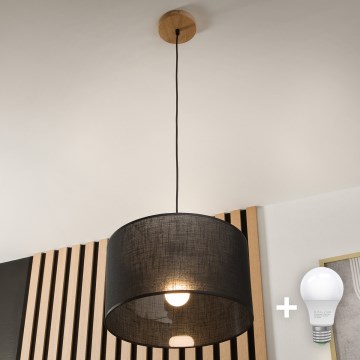 Brilagi - LED Lámpara colgante ANTHONY 1xE27/60W/230V roble/negro