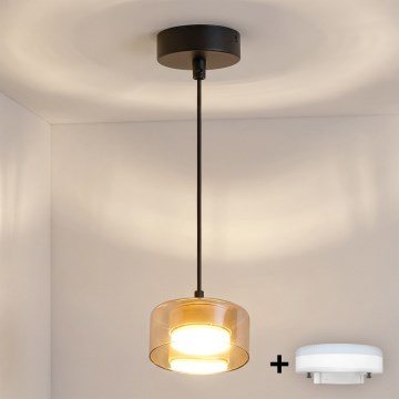 Brilagi - LED Lámpara colgante AURA LUX con cable 1xGX53/30W/230V negro/dorado