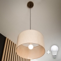 Brilagi - LED Lámpara colgante con cable ANTHONY 1xE27/60W/230V roble nogal/beige