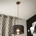 Brilagi - LED Lámpara colgante con cable ANTHONY 1xE27/60W/230V roble nogal/negro