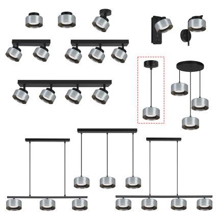 Brilagi - LED Lámpara colgante con cable AURA LUX 1xGX53/30W/230V negro/ahumado