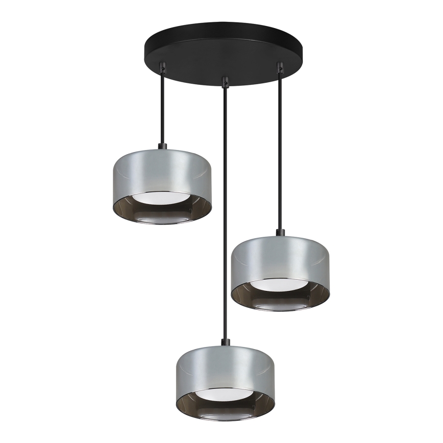Brilagi - LED Lámpara colgante con cable AURA LUX 3xGX53/30W/230V negro/ahumado