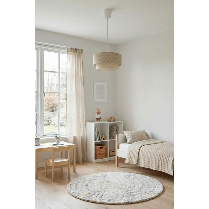 Brilagi - Lámpara colgante LED BOHO BOBO con cable 1xE27/60W/230V Ø 40 cm lunares beige/crema