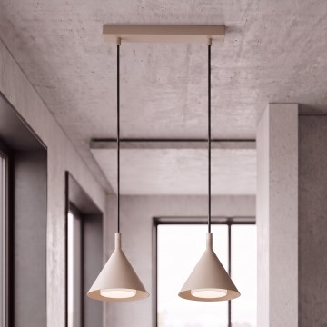 BRILAGI - LED Lámpara colgante con cable CONE DOUBLE 2xGX53/15W/230V beige