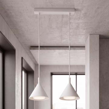 BRILAGI - LED Lámpara colgante con cable CONE DOUBLE 2xGX53/15W/230V blanca
