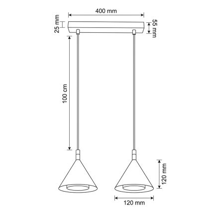 BRILAGI - LED Lámpara colgante con cable CONE DOUBLE 2xGX53/15W/230V blanca