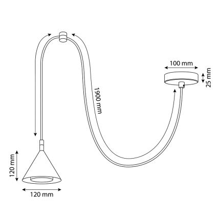 BRILAGI - LED Lámpara colgante con cable CONE SINGLE SPIDER 1xGX53/15W/230V dorada