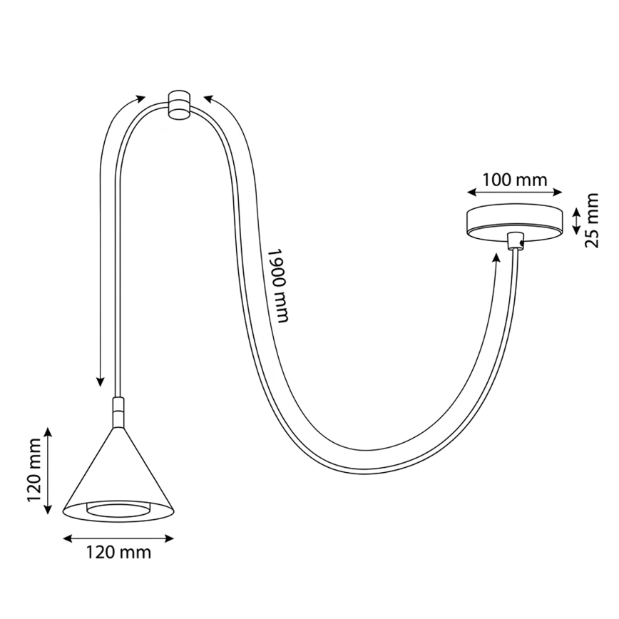 BRILAGI - LED Lámpara colgante con cable CONE SINGLE SPIDER 1xGX53/15W/230V dorada