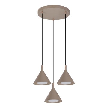 BRILAGI - LED Lámpara colgante con cable CONE TRIPLE ROUND 3xGX53/15W/230V beige
