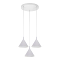 BRILAGI - LED Lámpara colgante con cable CONE TRIPLE ROUND 3xGX53/15W/230V blanca