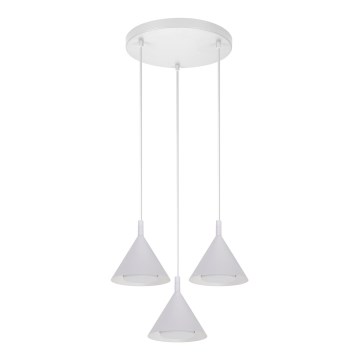 BRILAGI - LED Lámpara colgante con cable CONE TRIPLE ROUND 3xGX53/15W/230V blanca
