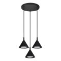 BRILAGI - LED Lámpara colgante con cable CONE TRIPLE ROUND 3xGX53/15W/230V negra