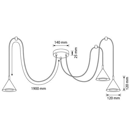 BRILAGI - LED Lámpara colgante con cable CONE TRIPLE SPIDER 3xGX53/15W/230V beige