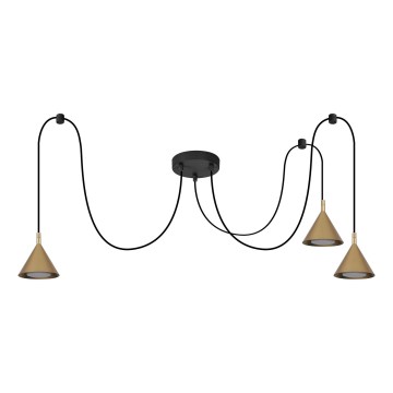 BRILAGI - LED Lámpara colgante con cable CONE TRIPLE SPIDER 3xGX53/15W/230V dorada
