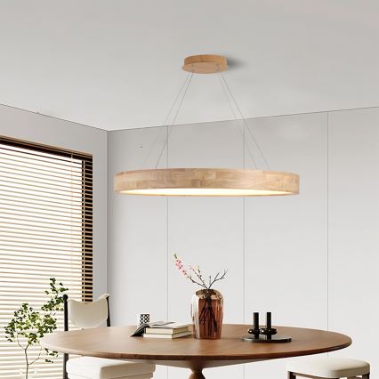 Brilagi - Lámpara colgante LED con cable FALCON WOOD LED/60W/230V 3000/4000/6000K Ø 80 cm madera
