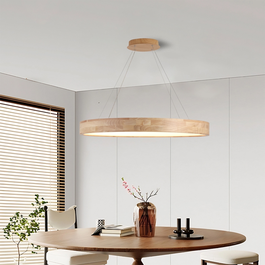 Brilagi - Lámpara colgante LED con cable FALCON WOOD LED/60W/230V 3000/4000/6000K Ø 80 cm madera