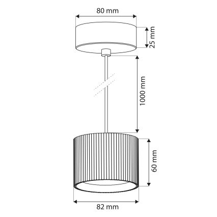 BRILAGI - LED Lámpara colgante con cable STRIPY 1xGX53/15W/230V pr. 82 mm negra