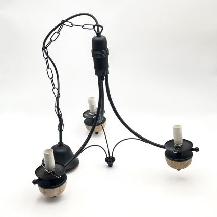 Brilagi - LED Lámpara colgante con cadena COTTAGE 3xE14/40W/230V haya/marrón