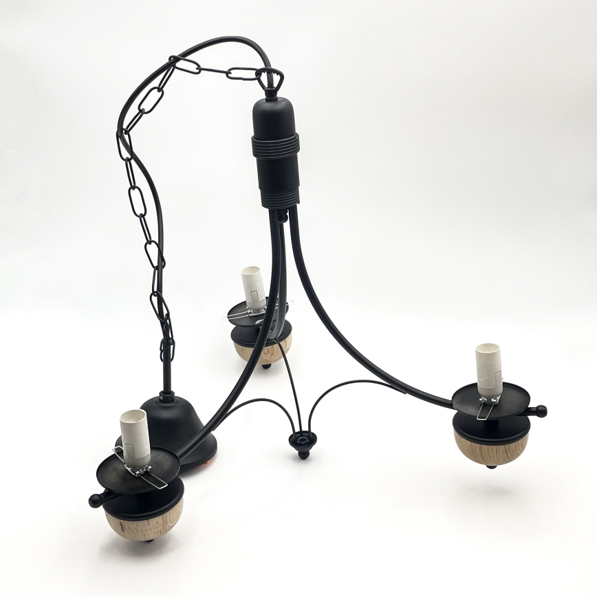 Brilagi - LED Lámpara colgante con cadena COTTAGE 3xE14/40W/230V haya/marrón