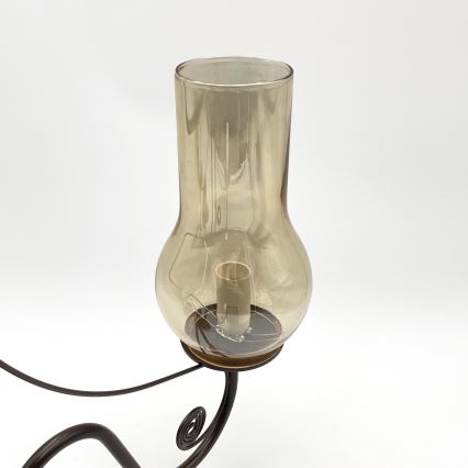 Brilagi - LED Lámpara colgante con cadena COTTAGE 3xE14/40W/230V marrón