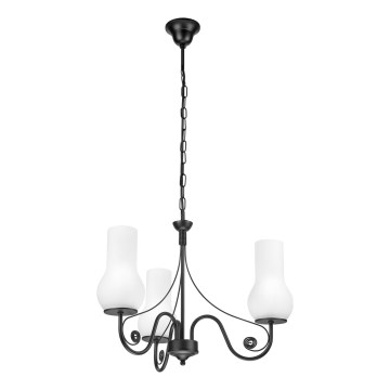 Brilagi - LED Lámpara colgante con cadena COTTAGE 3xE14/40W/230V negro/blanco