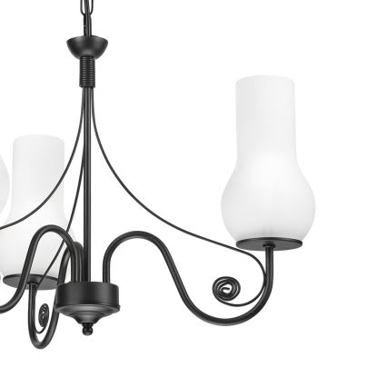 Brilagi - LED Lámpara colgante con cadena COTTAGE 3xE14/40W/230V negro/blanco