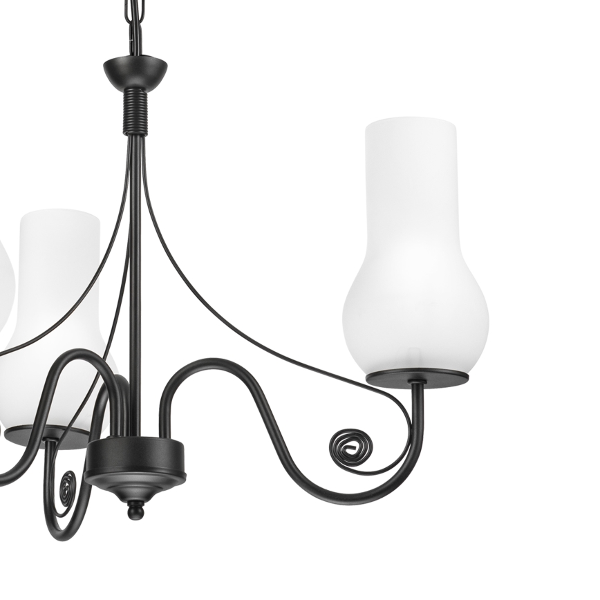 Brilagi - LED Lámpara colgante con cadena COTTAGE 3xE14/40W/230V negro/blanco