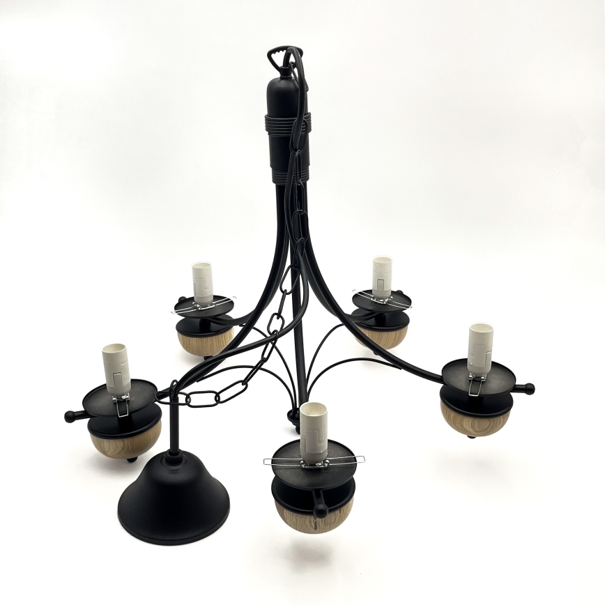 BRILAGI - LED Lámpara colgante con cadena COTTAGE 5xE14/40W/230V haya/blanco
