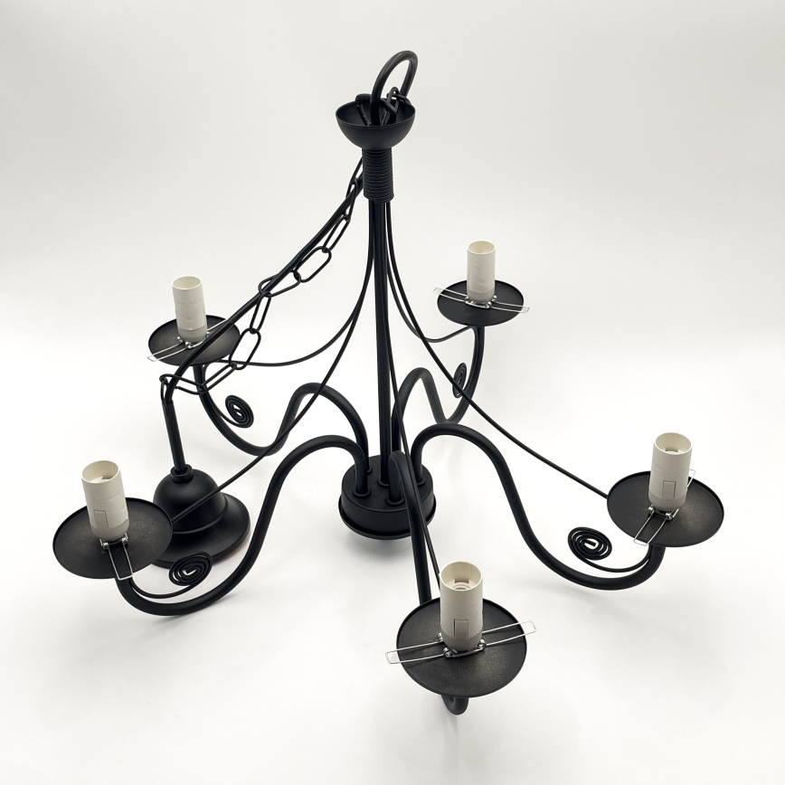 BRILAGI - LED Lámpara colgante con cadena COTTAGE 5xE14/40W/230V negro/marrón