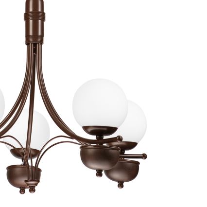 Brilagi - LED Lámpara colgante con cadena COTTAGE 5xG9/40W/230V roble/blanco