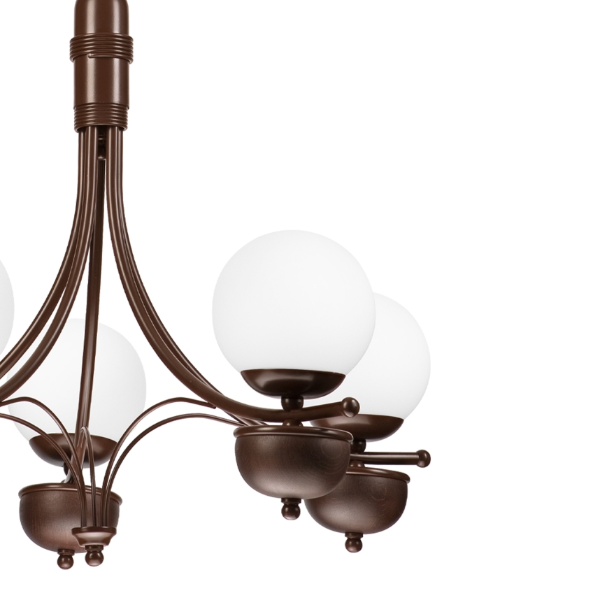 Brilagi - LED Lámpara colgante con cadena COTTAGE 5xG9/40W/230V roble/blanco