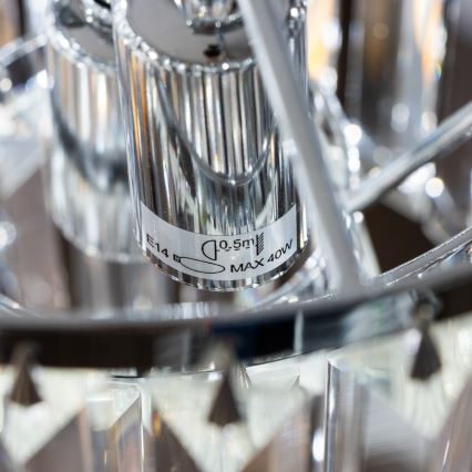 BRILAGI - LED Lámpara colgante de cristal MOZART 4xE14/40W/230V cromo brillante