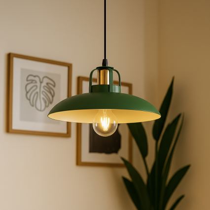 Brilagi - LED Lámpara colgante FLAMENGO 1xE27/60W/230V verde