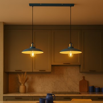 Brilagi - LED Lámpara colgante FLAMENGO 2xE27/60W/230V azul