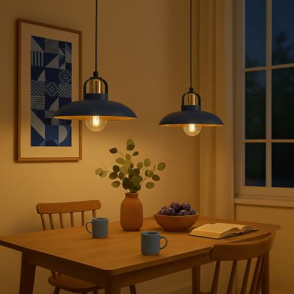 Brilagi - LED Lámpara colgante FLAMENGO 2xE27/60W/230V azul