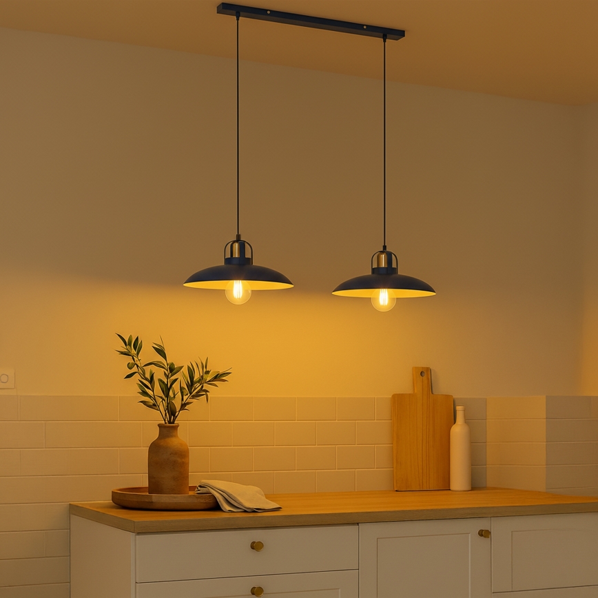 Brilagi - LED Lámpara colgante FLAMENGO 2xE27/60W/230V azul