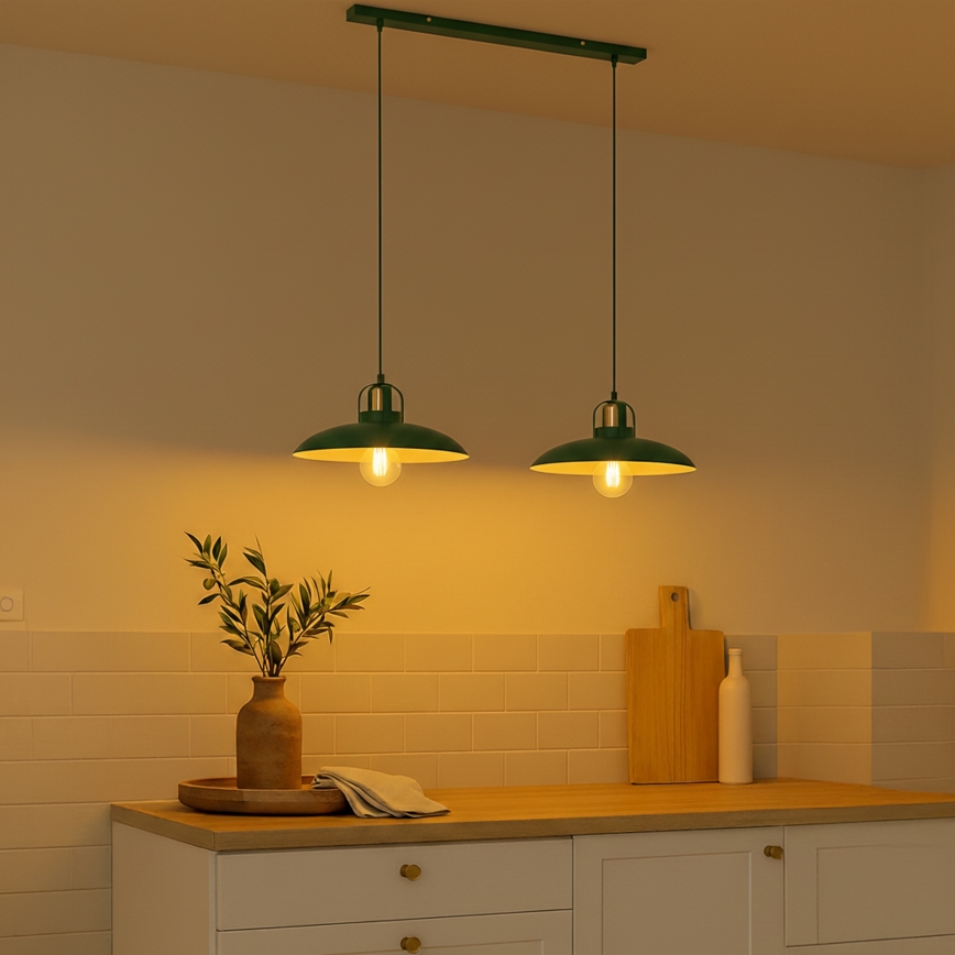 Brilagi - LED Lámpara colgante FLAMENGO 2xE27/60W/230V verde