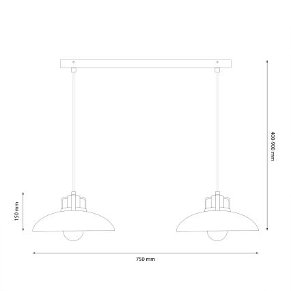 Brilagi - LED Lámpara colgante FLAMENGO 2xE27/60W/230V verde