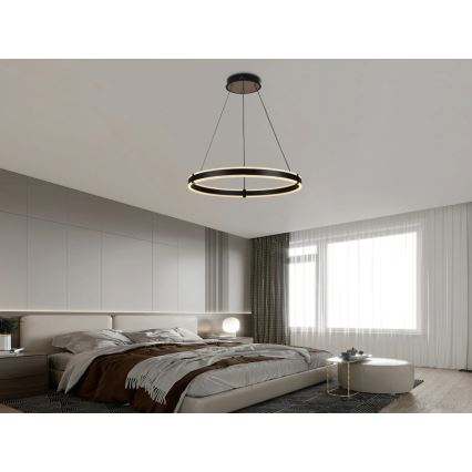 Brilagi - Lámpara colgante LED regulable suspendida por cable CIRCLE LED/85W/230V 3000-6500K Ø 60 cm negro/dorado + control remoto